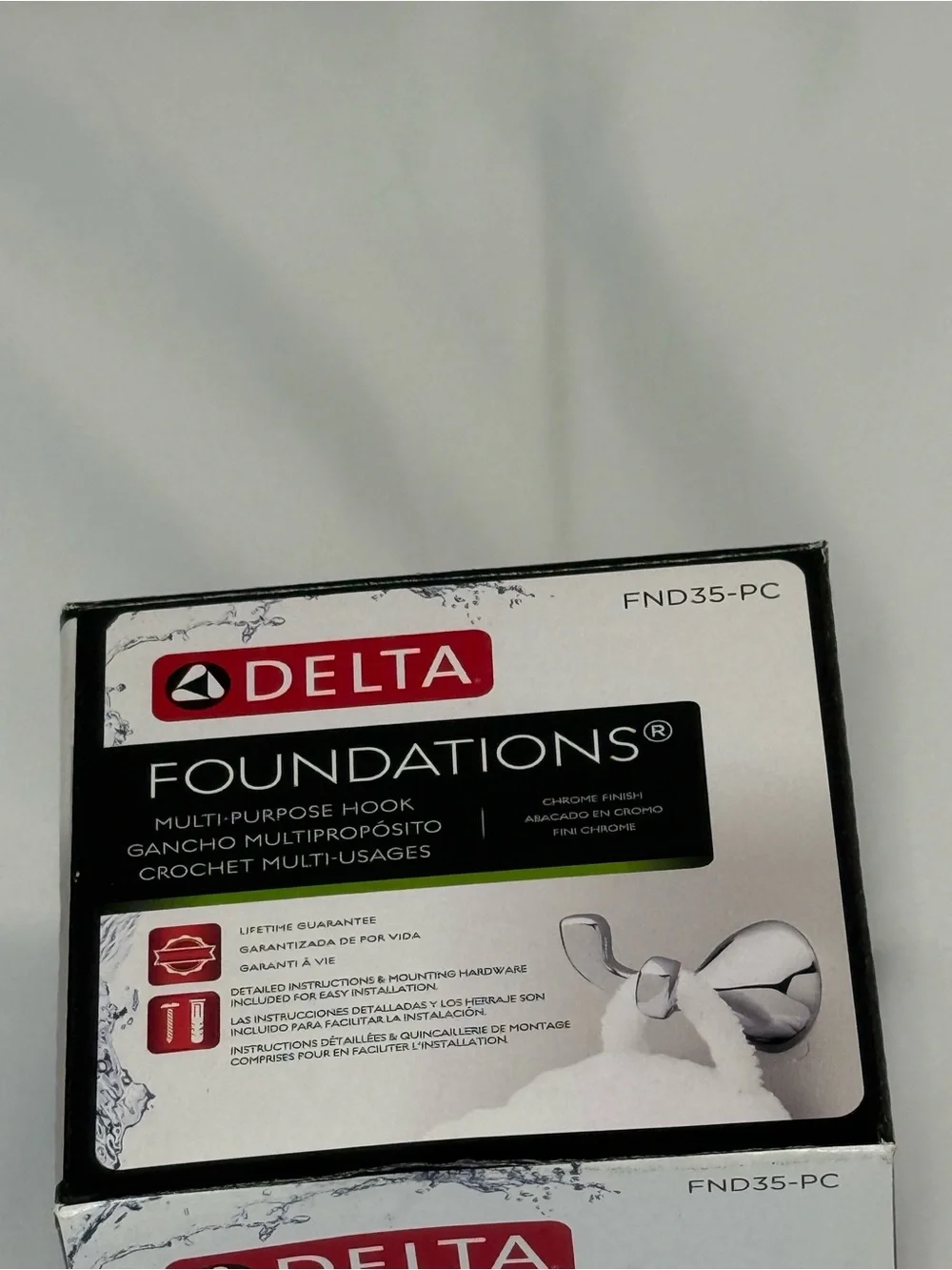 Delta Foundations Multi-Purpose Hook in Chrome Finish